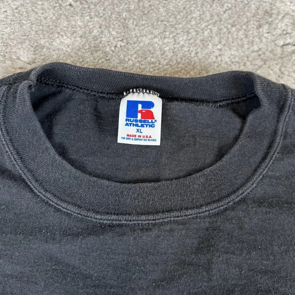 Vintage Wesleyan Nebraska T-Shirt Mens XL Black Russell Athletic College 90s USA